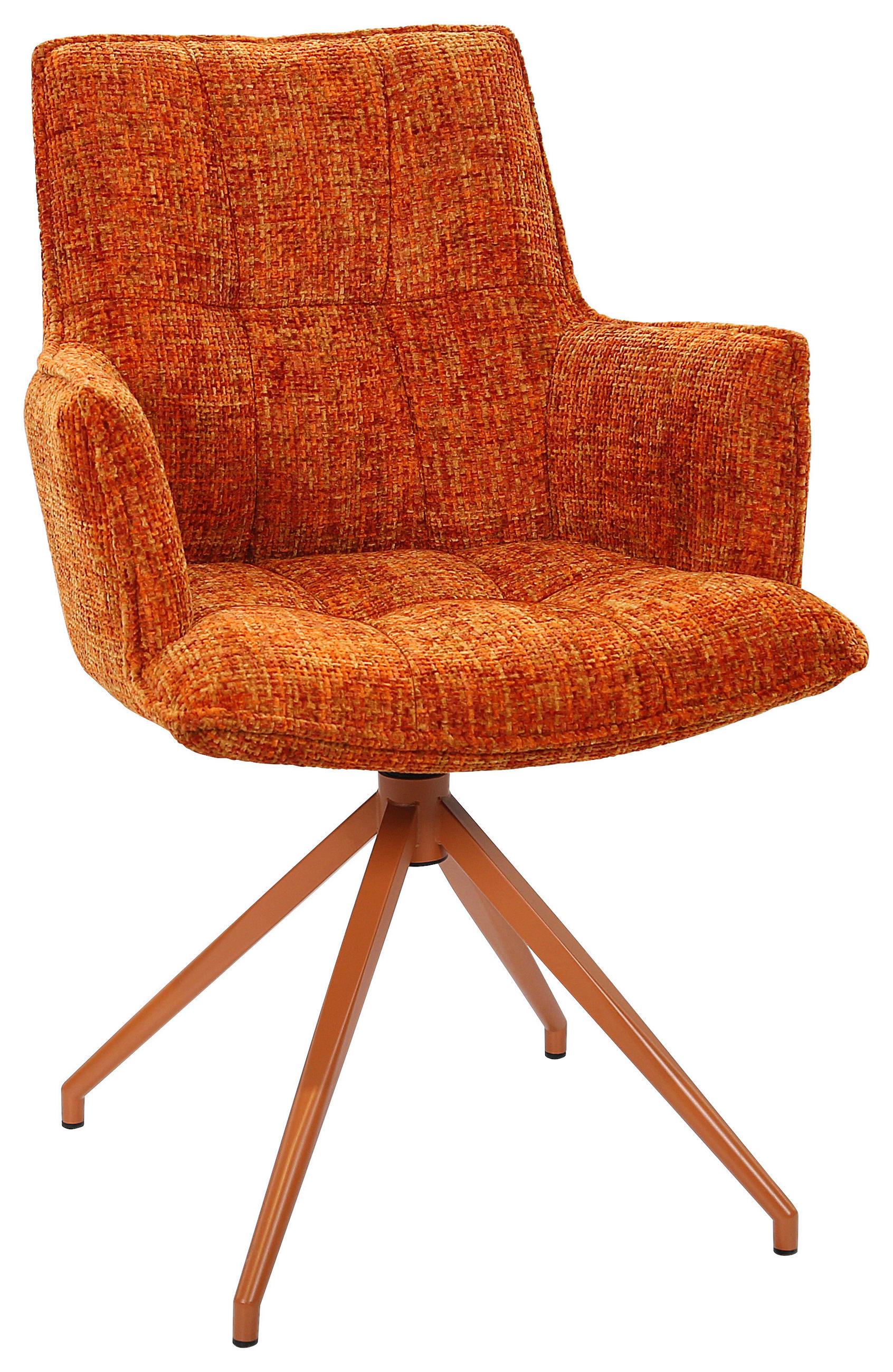 ARMLEHNSTUHL  Typenauswahl, Sitzfläche 360° drehbar, automatische Rückholfunktion Chenille  Orange  - Orange, Lifestyle, Textil/Metall (59,5/90,5/62,5cm) - Novel