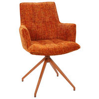 ARMLEHNSTUHL  Typenauswahl, Sitzfläche 360° drehbar, automatische Rückholfunktion Chenille  Orange  - Orange, Lifestyle, Textil/Metall (59,5/90,5/62,5cm) - Novel