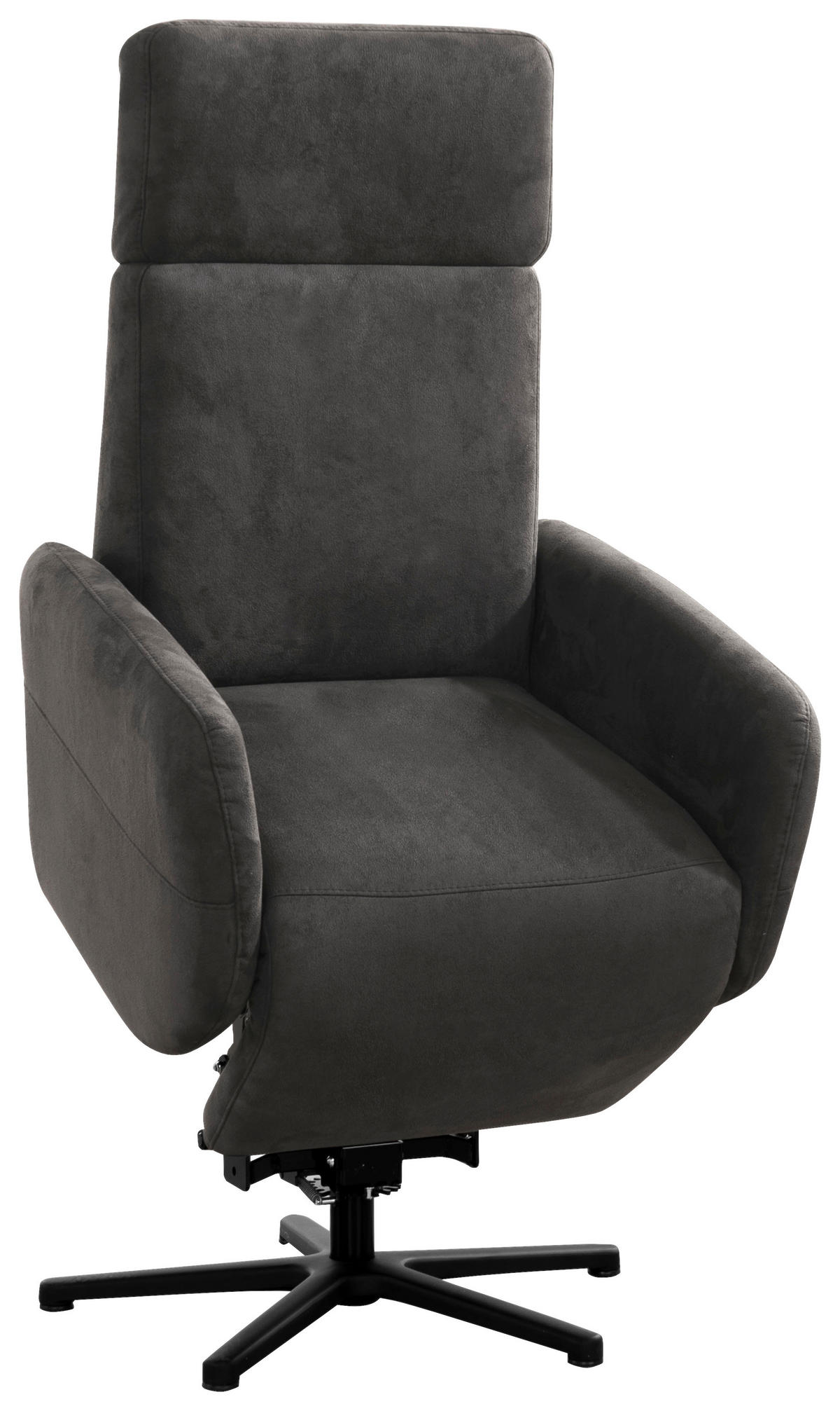 DREHSTUHL  in Mikrofaser Anthrazit  - Anthrazit/Schwarz, Konventionell, Textil/Metall (71/110/82cm) - Sit & More