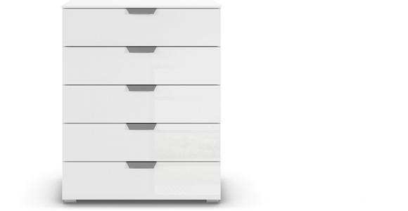 KOMMODE  in 80/100/42 cm  - Chromfarben/Weiß, Design, Glas/Holzwerkstoff (80/100/42cm) - Carryhome