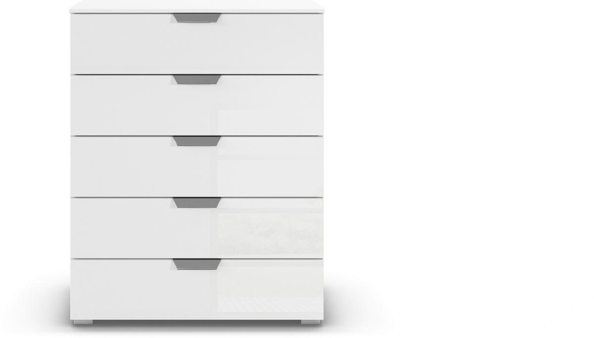 KOMMODE  in 80/100/42 cm  - Chromfarben/Weiß, Design, Glas/Holzwerkstoff (80/100/42cm) - Carryhome