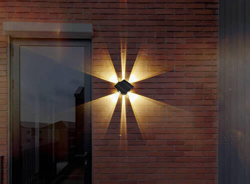 SOLCELLSLAMPA - klar/svart, Design, plast (13,1/7/13,1cm) - Globo
