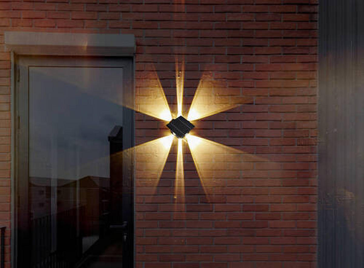 SOLCELLSLAMPA - klar/svart, Design, plast (13,1/7/13,1cm) - Globo