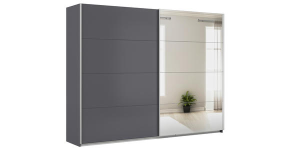 SCHWEBETÜRENSCHRANK  in Grau  - Alufarben/Grau, KONVENTIONELL, Glas/Holzwerkstoff (271/229/62cm) - Xora