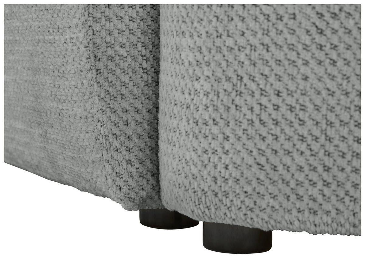 ECKSOFA in Chenille Grau  - Schwarz/Grau, MODERN, Kunststoff/Textil (287/179cm) - Carryhome