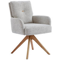 ARMLEHNSTUHL  in Webstoff  - Eichefarben/Beige, Design, Holz/Textil (60,5/88/67cm) - Novel