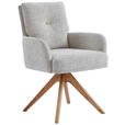 ARMLEHNSTUHL  in Webstoff  - Eichefarben/Beige, Design, Holz/Textil (60,5/88/67cm) - Novel