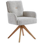 ARMLEHNSTUHL  in Webstoff  - Eichefarben/Beige, Design, Holz/Textil (60,5/88/67cm) - Novel