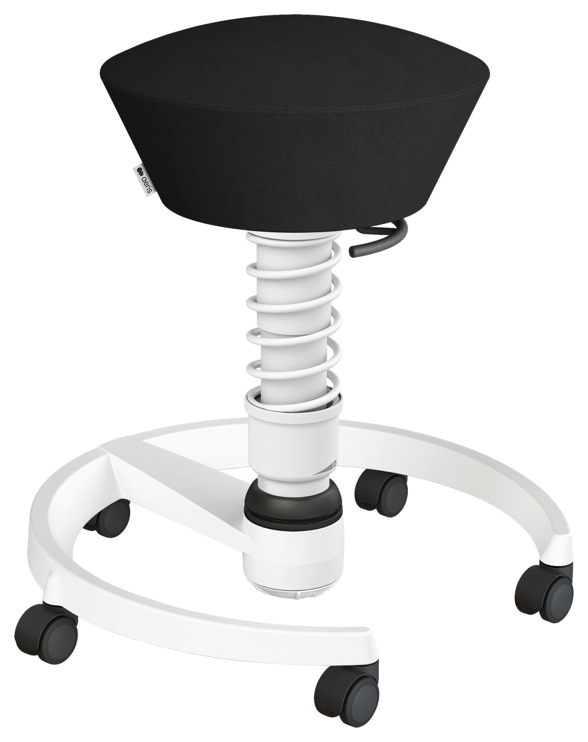 BÜROHOCKER Mikrofaser Schwarz, Weiß  - Schwarz/Weiß, Basics, Kunststoff/Textil (55/45,66/55cm) - Aeris