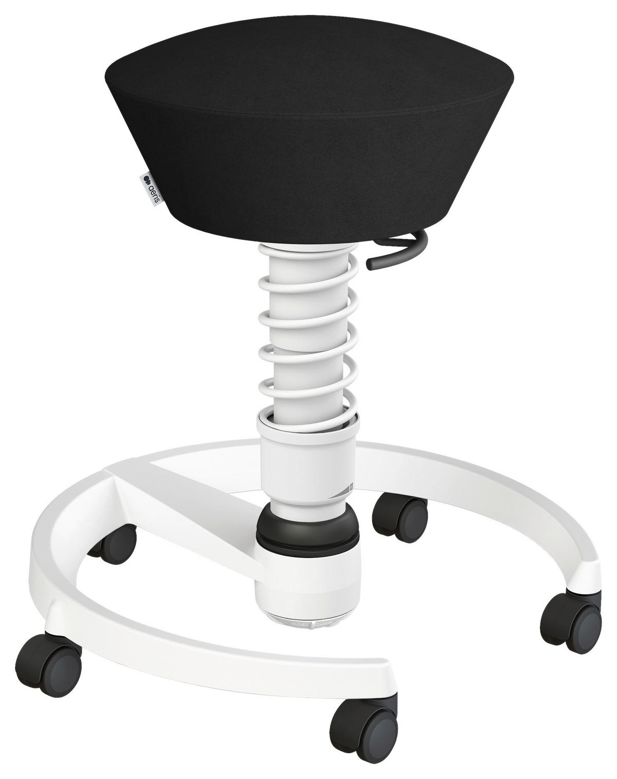 BÜROHOCKER 55/45,66/55 cm  - Schwarz/Weiß, Basics, Kunststoff/Textil (55/45,66/55cm) - Aeris