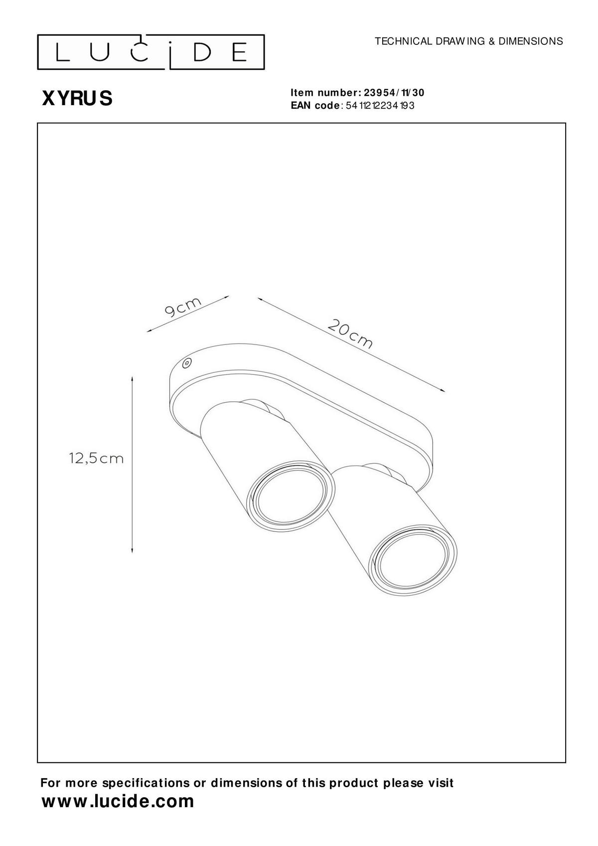 LED-STRAHLER - Schwarz, Konventionell (20/9/12.5cm) - Lucide