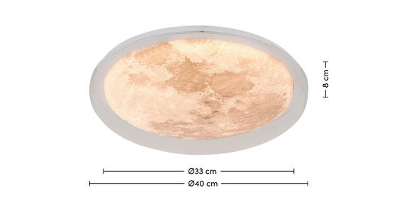 LED-DECKENLEUCHTE 40/8 cm   - Transparent/Silberfarben, Trend, Kunststoff/Metall (40/8cm) - Novel