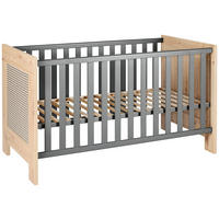 GITTERBETT Clair  144/78/82 cm   - Anthrazit/Eiche Artisan, Basics, Holz/Holzwerkstoff (144/78/82cm) - Jimmylee