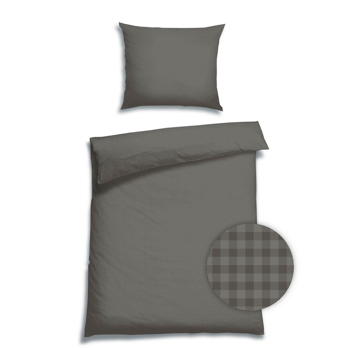 BETTWÄSCHE Satin 140/220 cm  - Dunkelgrau, Basics, Textil (140/220cm) - Florella