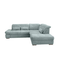 ECKSOFA in Chenille Mintgrün  - Chromfarben/Mintgrün, Design, Textil/Metall (280/254cm) - Livetastic