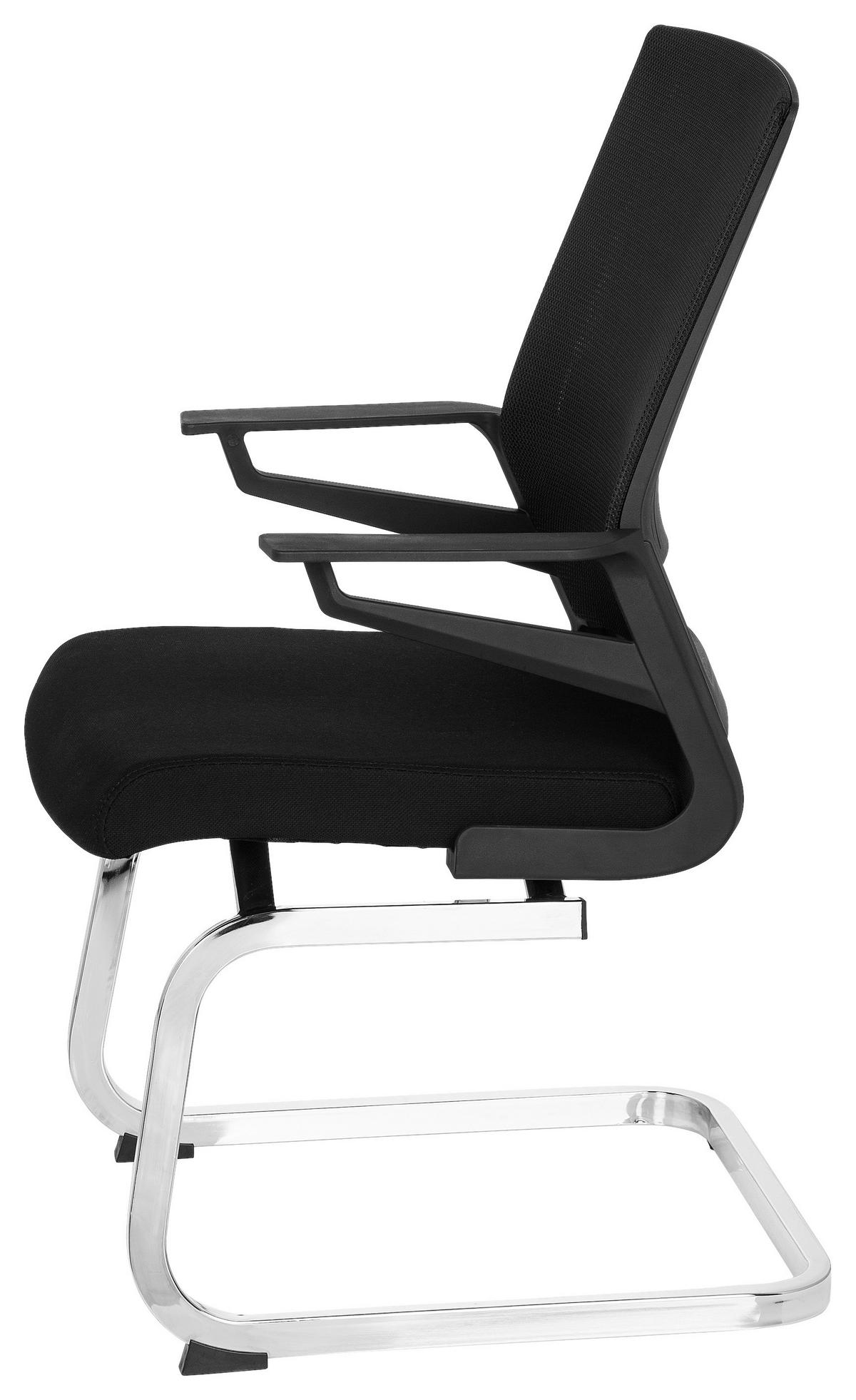 BESUCHERSTUHL Schwarz  - Chromfarben/Schwarz, MODERN, Kunststoff/Textil (59/95/54cm) - MID.YOU