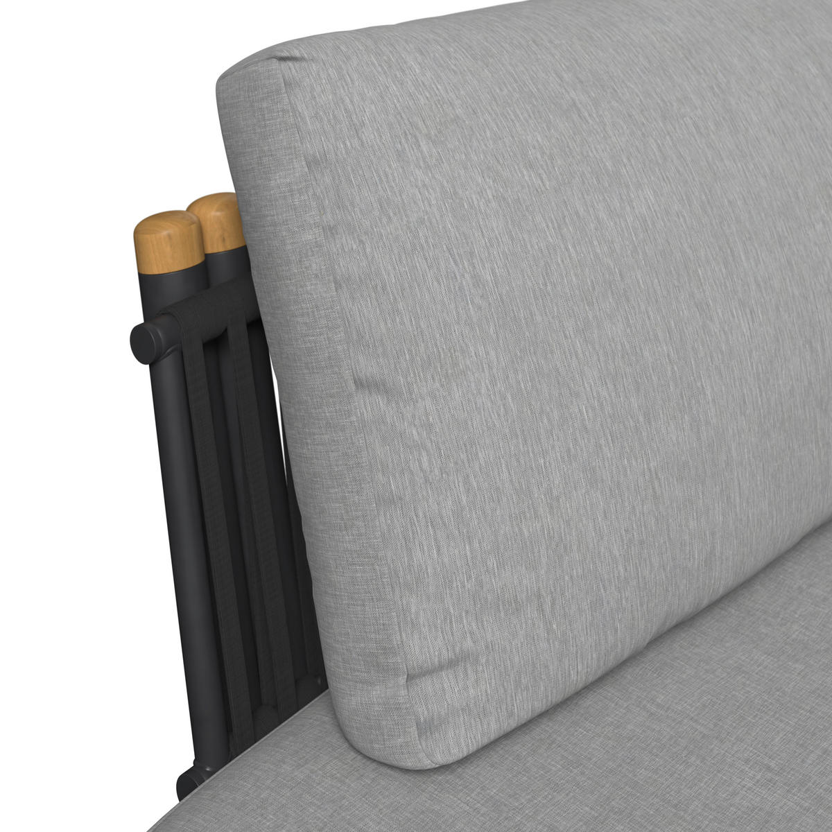 LOUNGE GARNITÚRA 3 részes   295/107/79 cm  - világosszürke/natúr színű, Design, fa/fém (295/107/79cm) - Ambia Garden