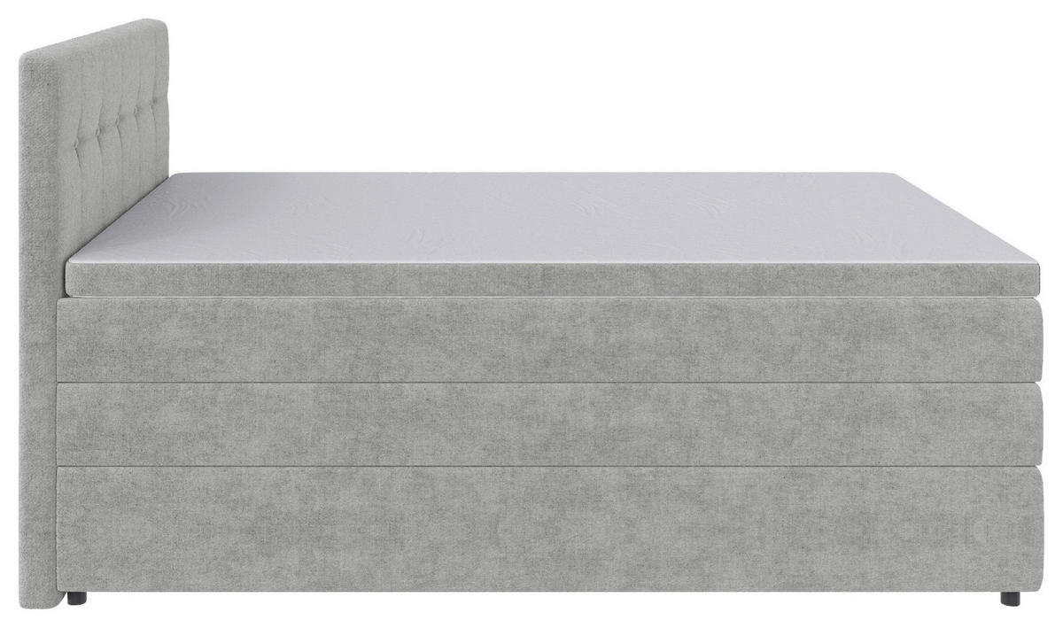 BOXSPRINGBETT 120/200 cm  in Hellgrau  - Hellgrau/Schwarz, KONVENTIONELL, Kunststoff/Textil (120/200cm) - Carryhome