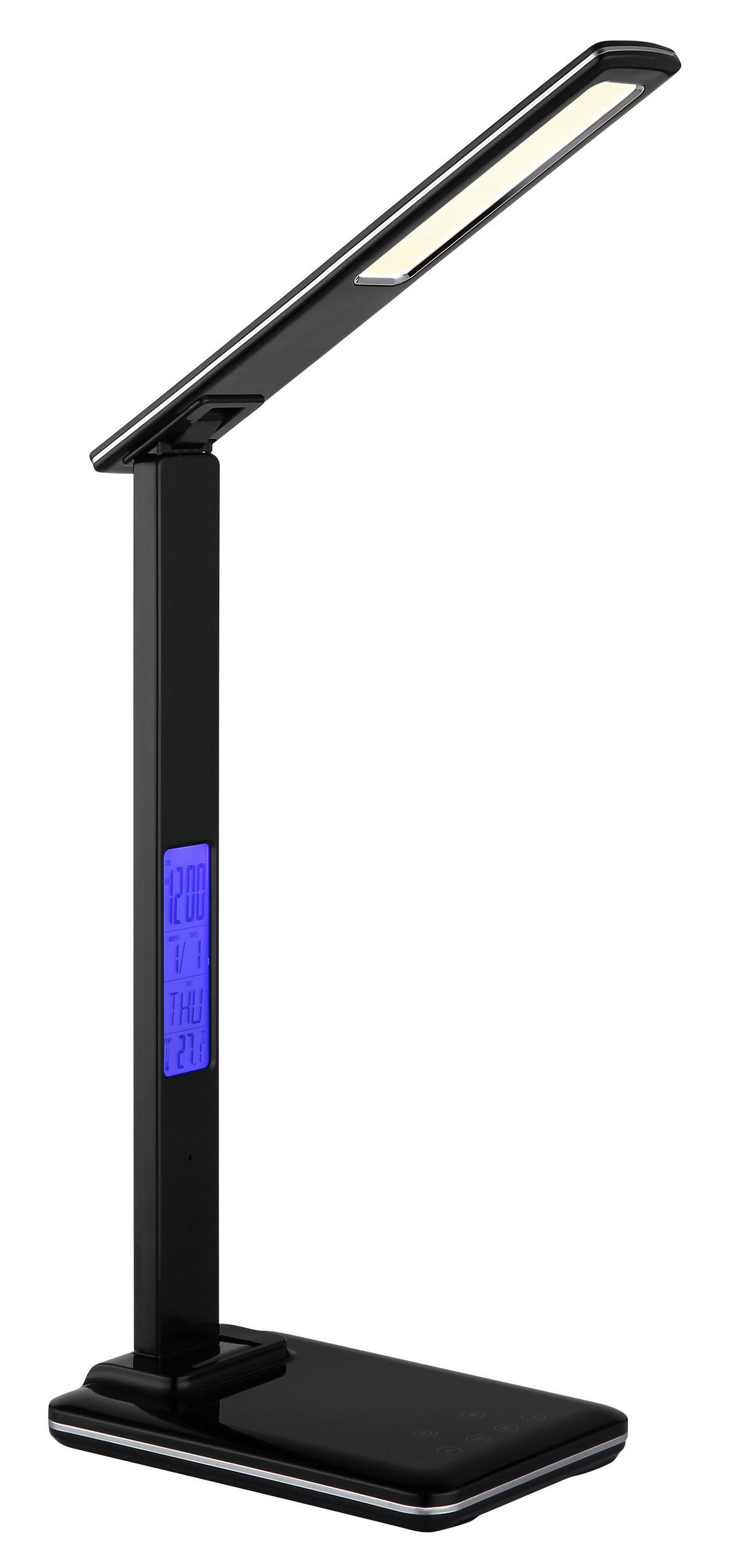 LED-TISCHLEUCHTE 28,5/37,5 cm   - Schwarz, Design, Kunststoff/Textil (28,5/37,5cm) - Globo