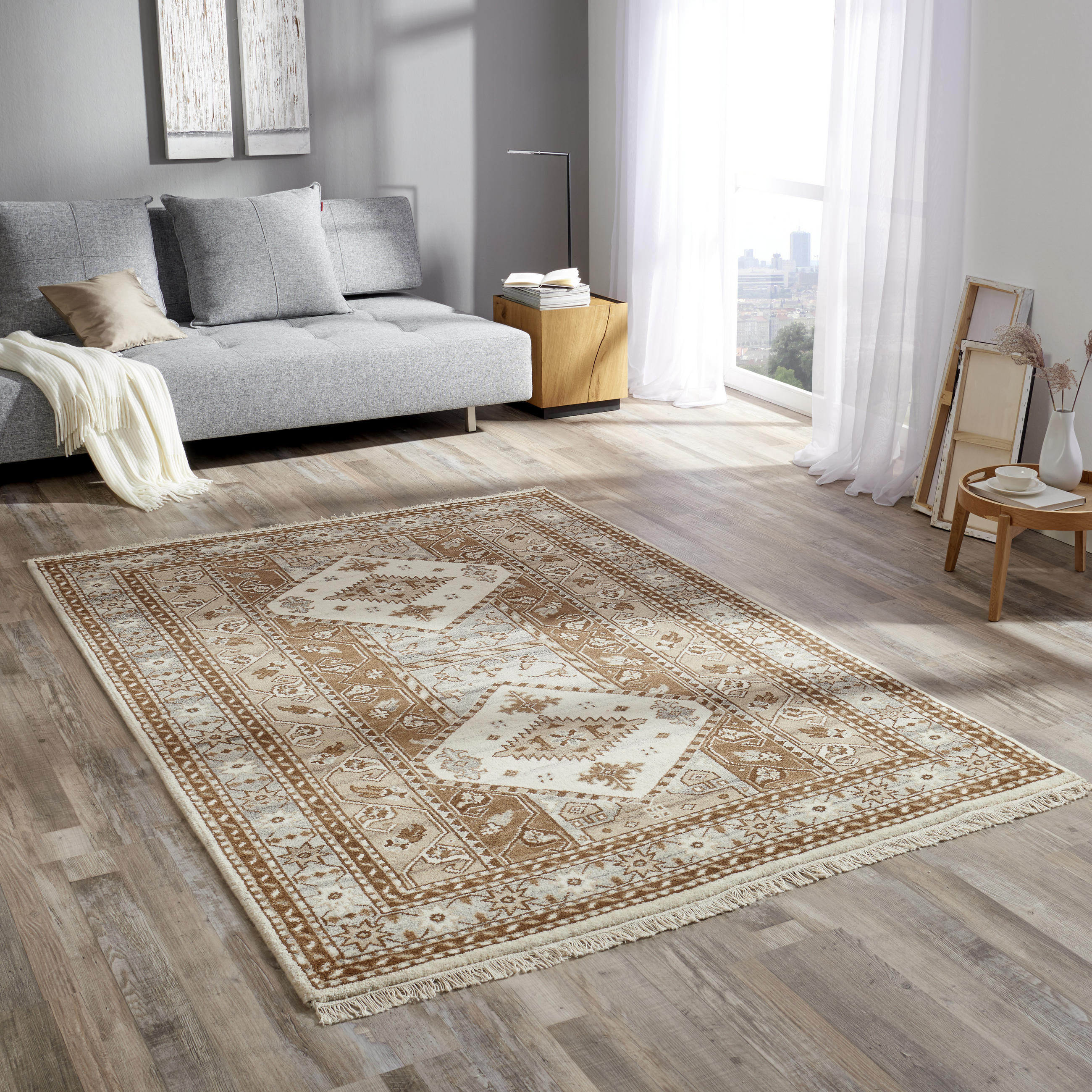 ORIENTALISK MATTA 120/180 cm Kazak Exklusiv  - beige/brun, Lifestyle, textil (120/180cm) - Cazaris