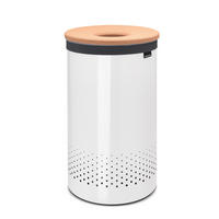 SZENNYESTARTÓ - fehér, Design, fém/fa (60l) - Brabantia