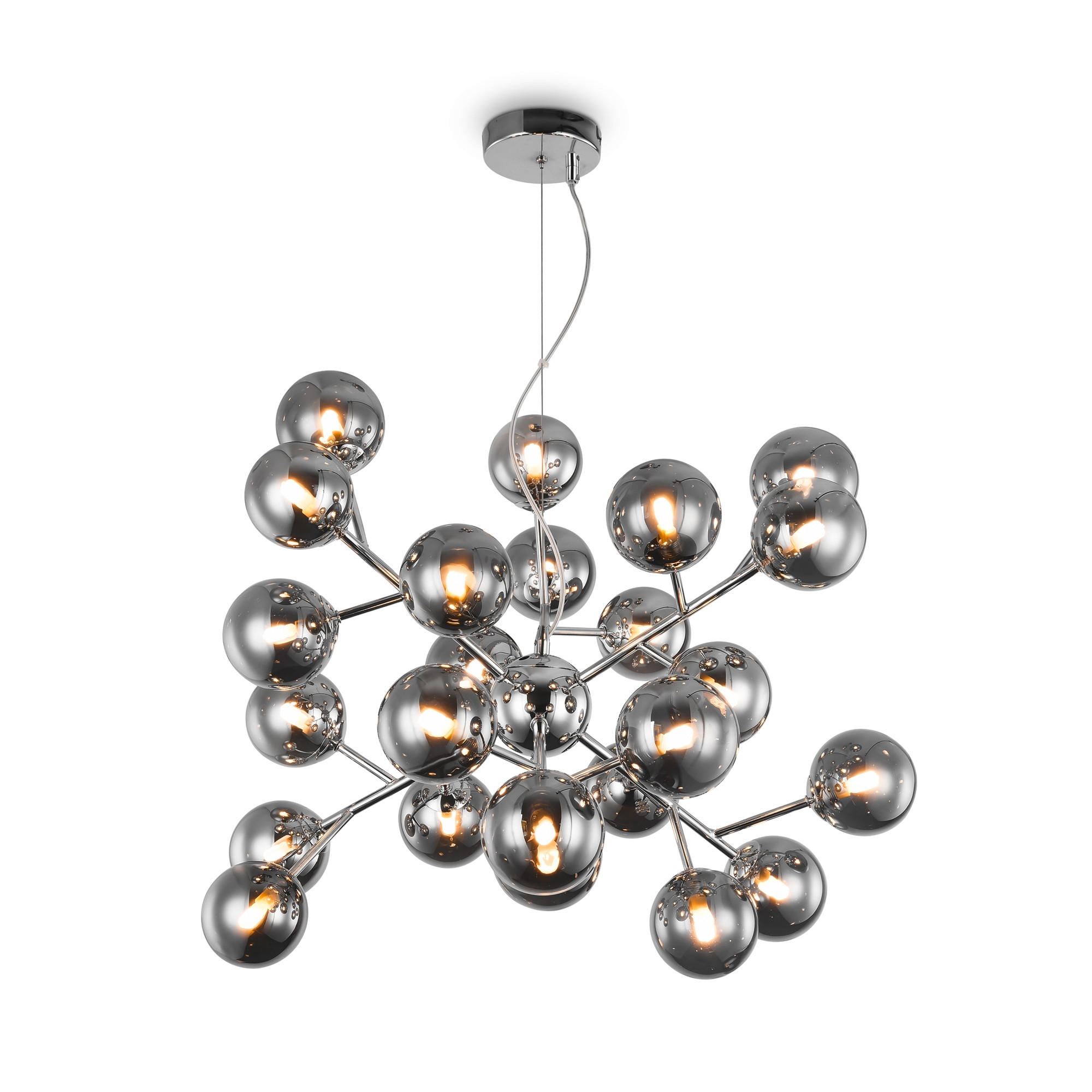 PENDELLEUCHTE Modern 65/40 cm   - Chromfarben/Grau, Trend, Glas/Metall (65/40cm) - MAYTONI