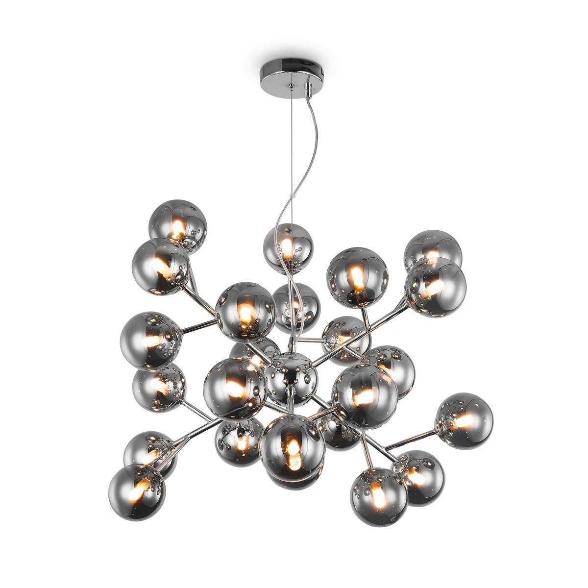 PENDELLEUCHTE Modern 65/40 cm   - Chromfarben/Grau, Trend, Glas/Metall (65/40cm) - MAYTONI