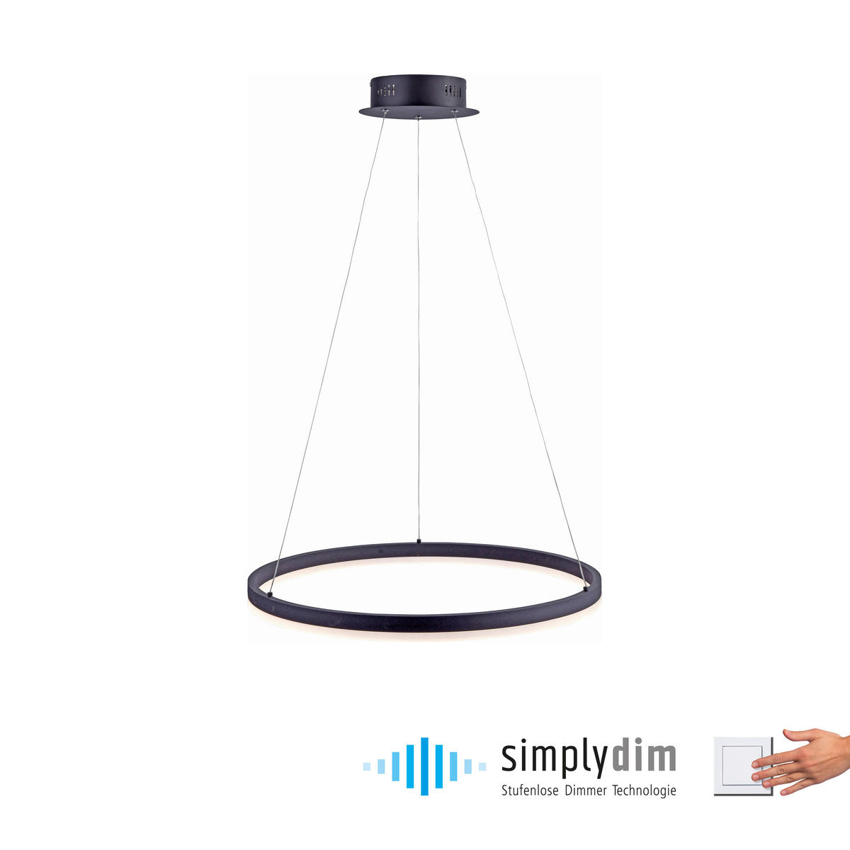 LED-HÄNGELEUCHTE 60/60/120 cm  - Anthrazit, Design, Kunststoff/Metall (60/60/120cm)