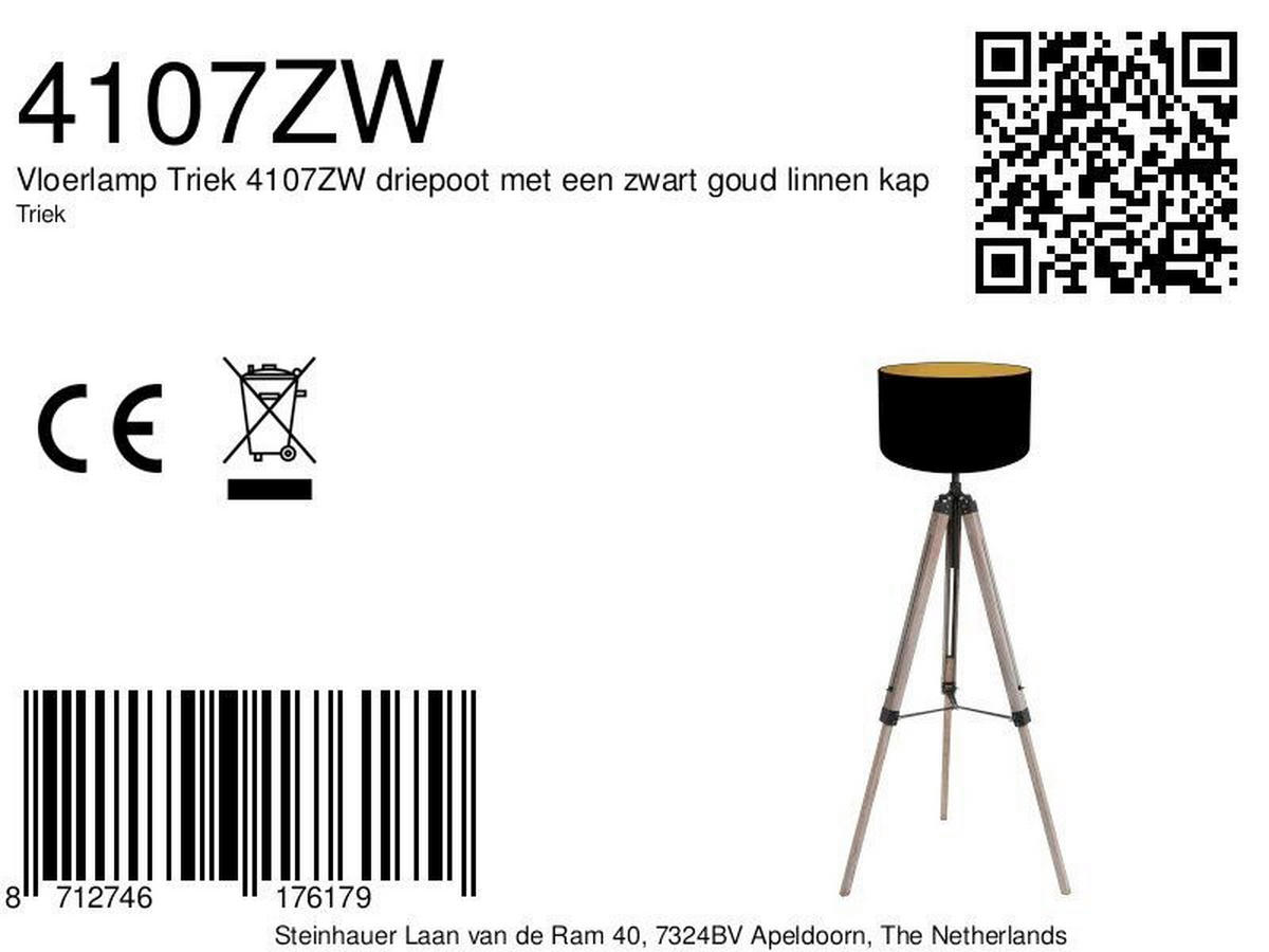 STEHLEUCHTE - Eiche grau/Schwarz, Trend, Naturmaterialien/Holz (75/170/75cm)