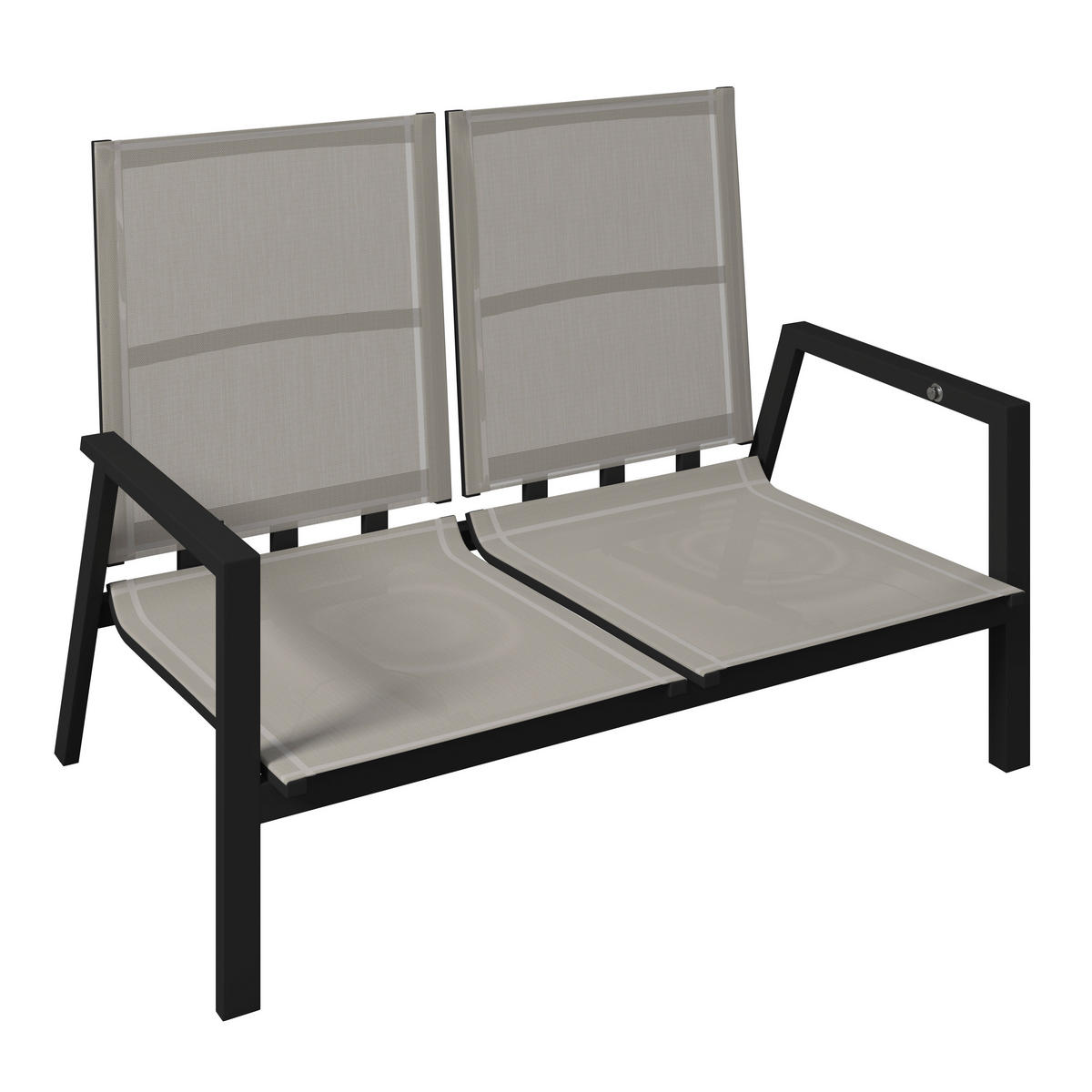 2-SITZER-BANK 134/97/87 cm  Aluminium  - Anthrazit/Grau, Design, Textil/Metall (134/97/87cm) - Amatio
