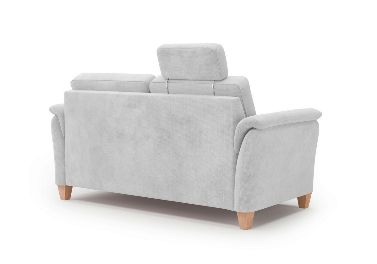 3-SITZER-SOFA in Flachgewebe Silberfarben  - Eichefarben/Silberfarben, KONVENTIONELL, Holz/Textil (179/89/89cm) - Sit & More