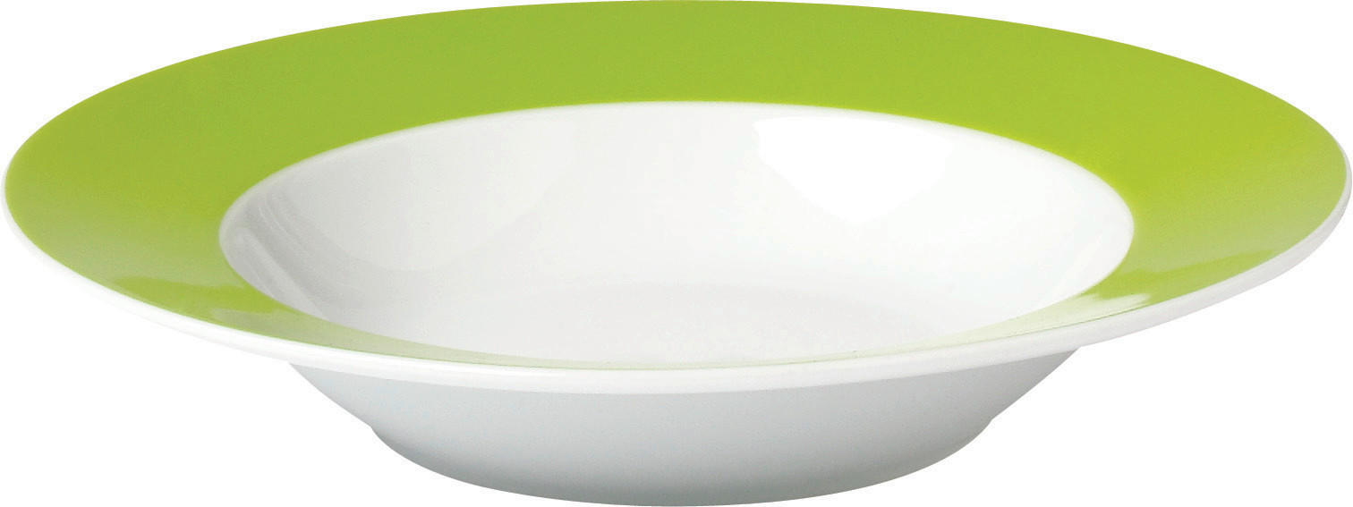 SUPPENTELLERSET VARIO 6-teilig - Weiß/Grün, Basics, Keramik (21,5cm) - Van Well