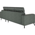 ECKSOFA Waldgrün Chenille  - Waldgrün/Schwarz, KONVENTIONELL, Textil/Metall (264/178cm) - Hom`in