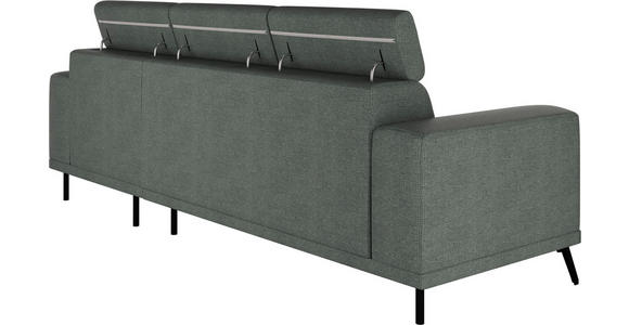 ECKSOFA Waldgrün Chenille - Waldgrün/Schwarz, KONVENTIONELL, Textil/Metall (264/178cm) - Hom`in