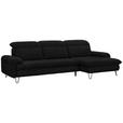 ECKSOFA in Webstoff Schwarz  - Schwarz, LIFESTYLE, Textil/Metall (310/180cm) - Valnatura