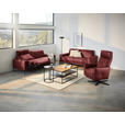 2,5-SITZER in Leder Bordeaux  - Bordeaux/Schwarz, Design, Leder/Metall (200/102/92cm) - Johann Jakob