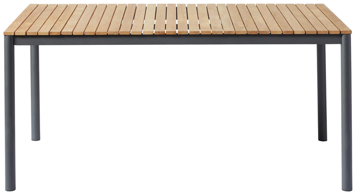 GARTENTISCH 167,5/100/74 cm  - Anthrazit/Teakfarben, KONVENTIONELL, Holz/Metall (167,5/100/74cm) - Gardenson