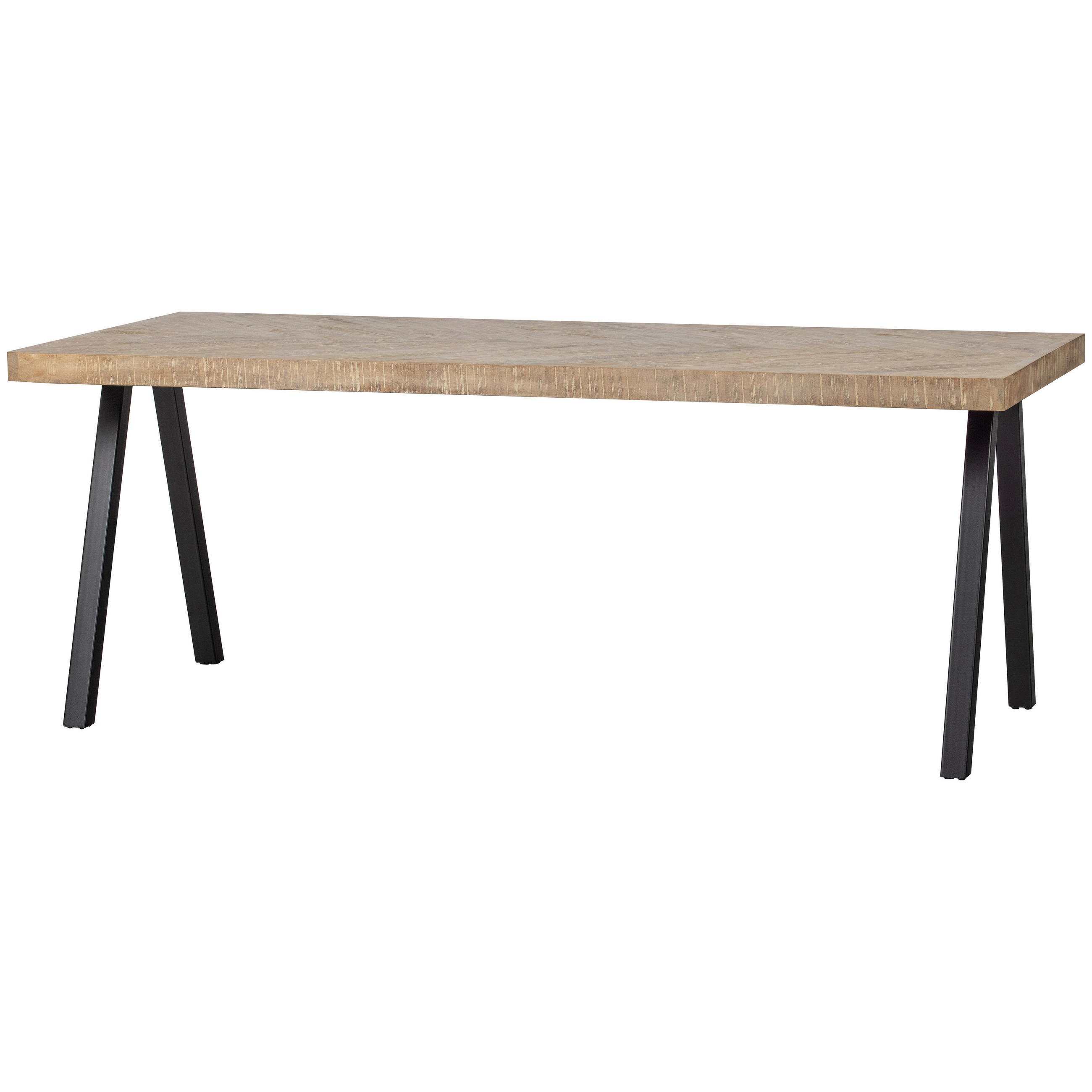ESSTISCH in Holz 180/90/75 cm  - Eichefarben/Schwarz, Design, Holz/Metall (180/90/75cm) - Livetastic