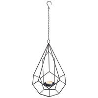 TEELICHTHALTER  - Schwarz, Design, Metall (29,5/44,3/29cm) - Ambia Home