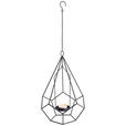 TEELICHTHALTER  - Schwarz, Design, Metall (29,5/44,3/29cm) - Ambia Home