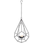 TEELICHTHALTER  - Schwarz, Design, Metall (29,5/44,3/29cm) - Ambia Home