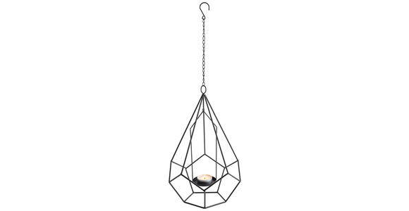 TEELICHTHALTER - Schwarz, Design, Metall (29,5/44,3/29cm) - Ambia Home