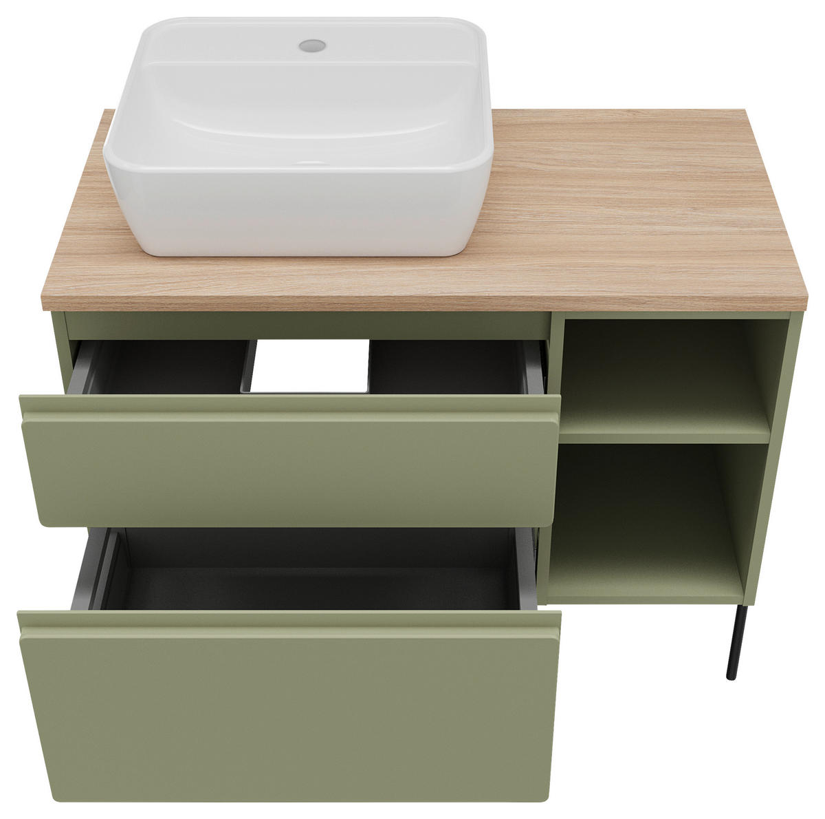 WASCHBECKENUNTERSCHRANK 90/51/47 cm  - Grün, MODERN, Holzwerkstoff (90/51/47cm) - Welnova