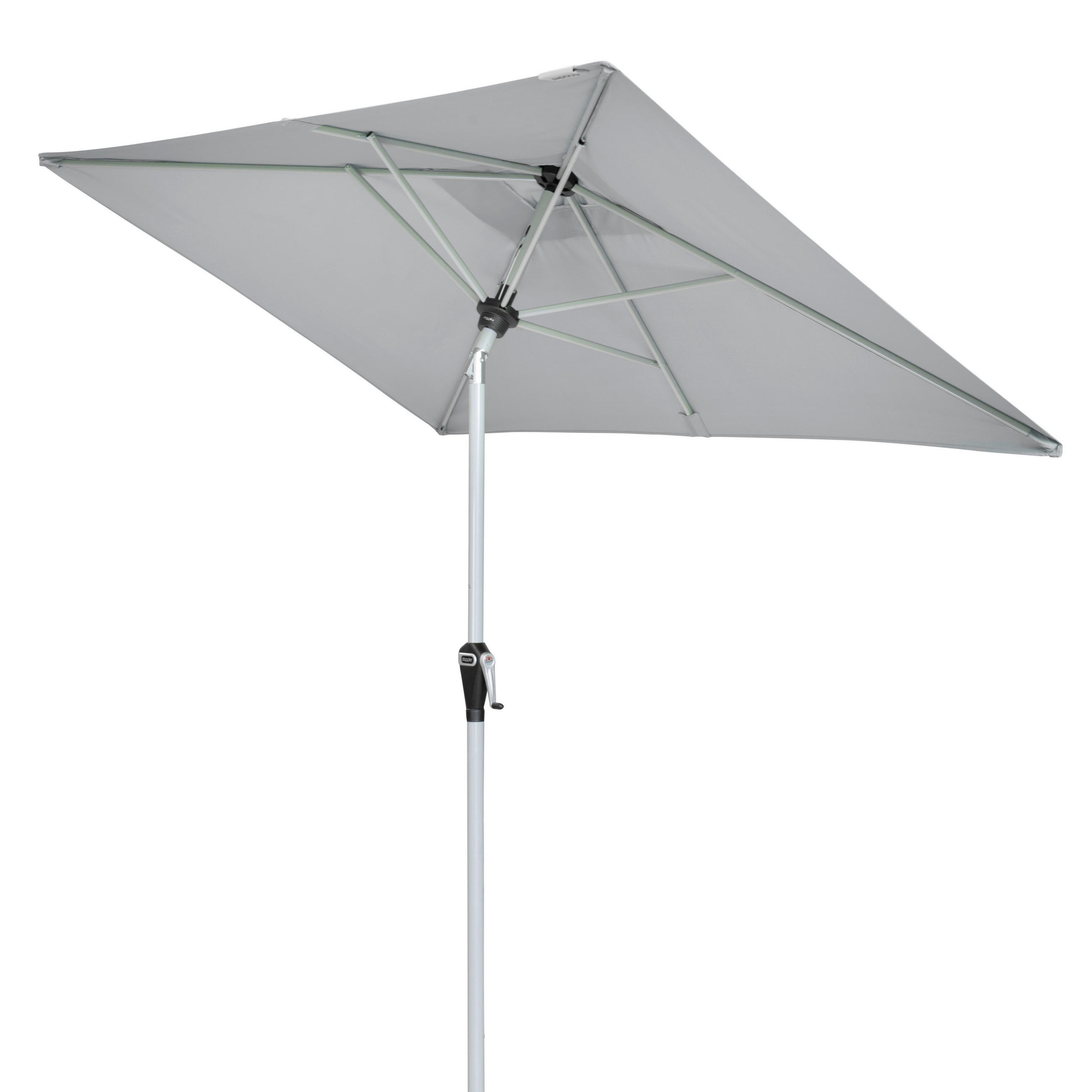 SONNENSCHIRM 210x140 cm Hellgrau  - Silberfarben/Hellgrau, Basics, Textil/Metall (210/140cm) - Doppler
