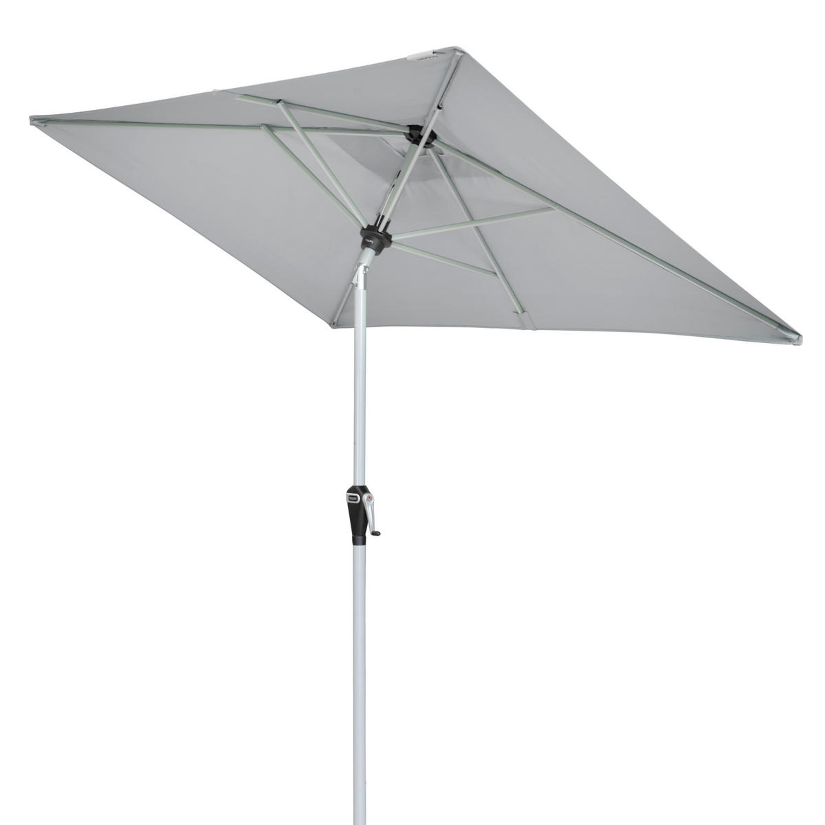 SONNENSCHIRM 210x140 cm Hellgrau  - Silberfarben/Hellgrau, Basics, Textil/Metall (210/140cm) - Doppler