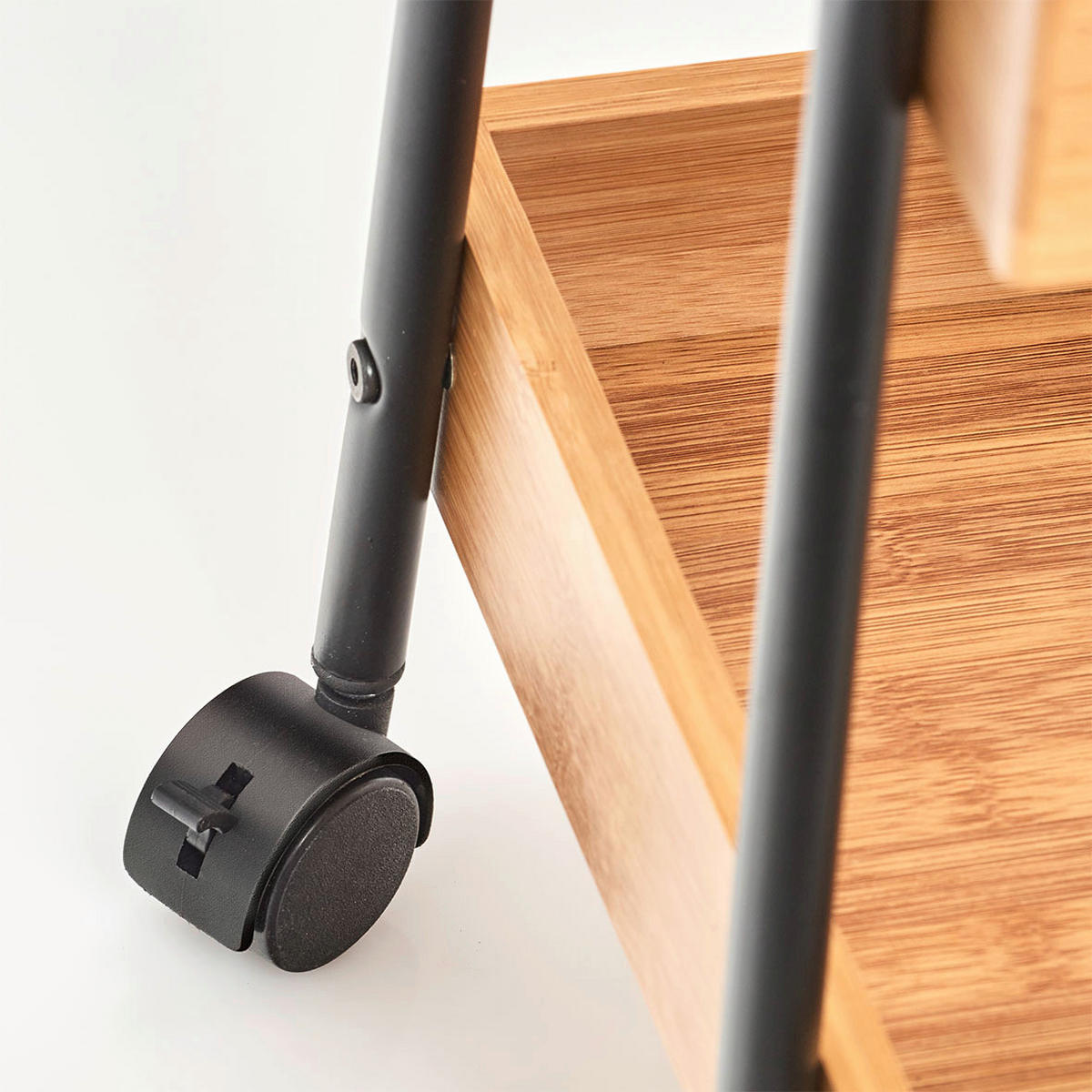 ALLZWECKWAGEN Bambus Naturfarben, Schwarz  - Schwarz/Naturfarben, Basics, Holz/Metall (50/28/70cm) - Zeller Present