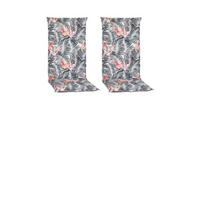 SESSELAUFLAGE Blätter  - Grau, Basics, Textil (118/46/8cm)