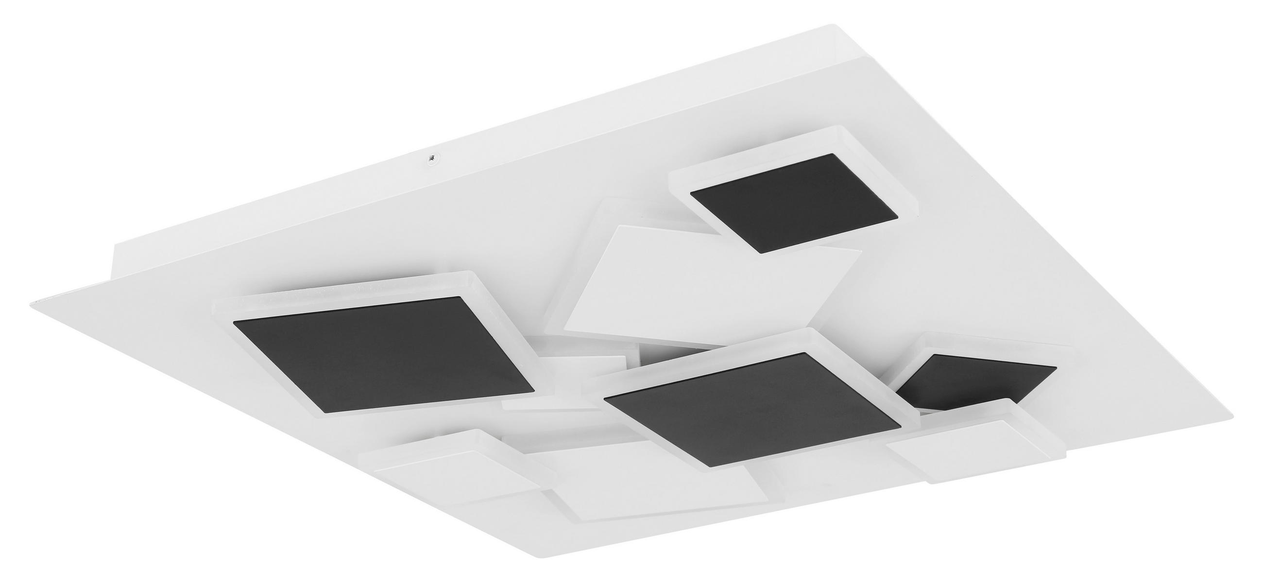 LED STROPNÉ SVIETIDLO, 50/50/6,5 cm - čierna/biela, Design, kov/plast (50/50/6,5cm) - Novel