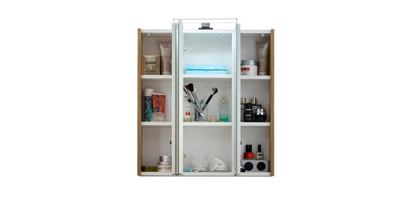 SPIEGELSCHRANK 65/70/16 cm  - Chromfarben/Eichefarben, KONVENTIONELL, Glas/Holzwerkstoff (65/70/16cm) - Xora