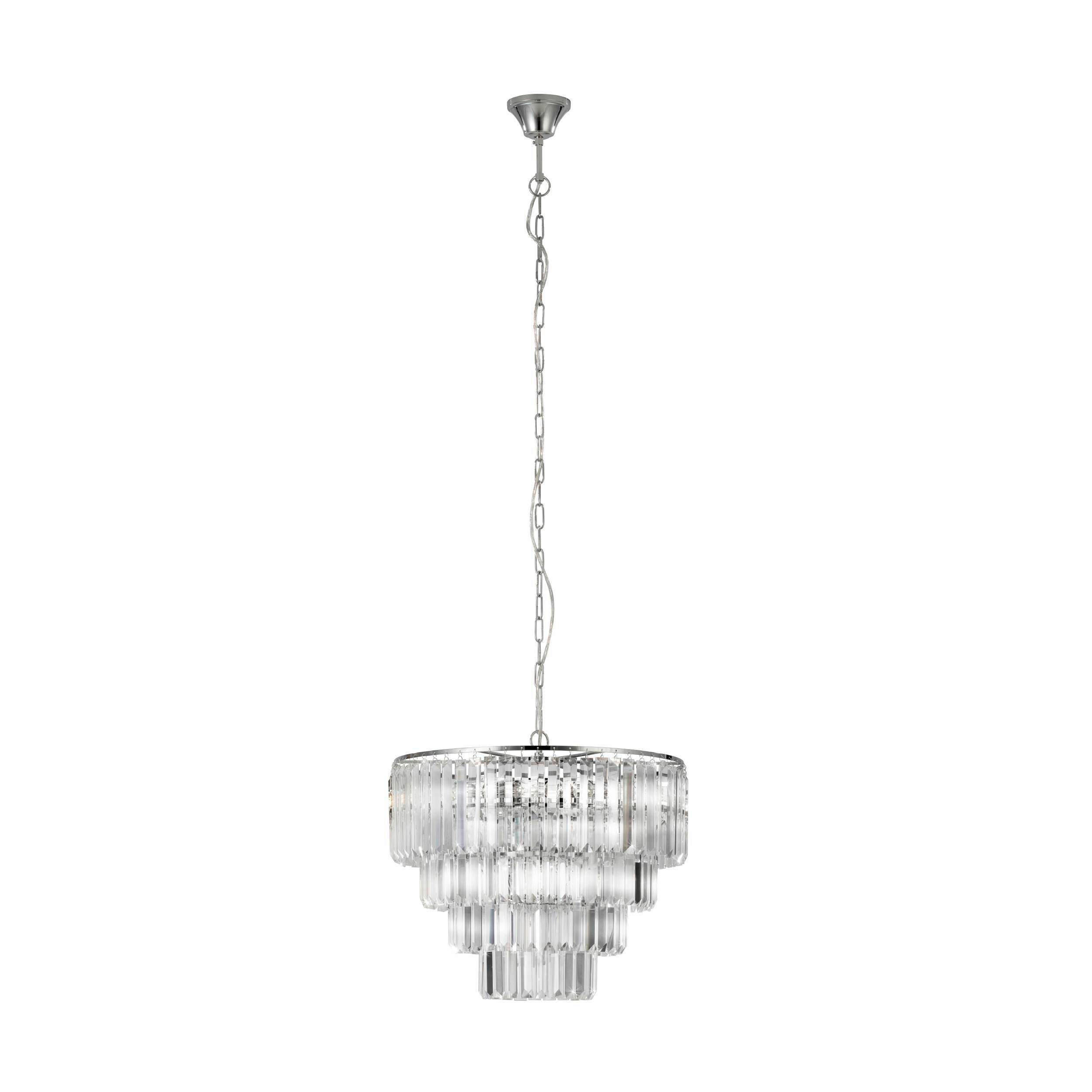 KRISTALL-HÄNGELEUCHTE 48,5/150 cm   - Klar/Chromfarben, KONVENTIONELL, Glas/Metall (48,5/150cm) - Eglo
